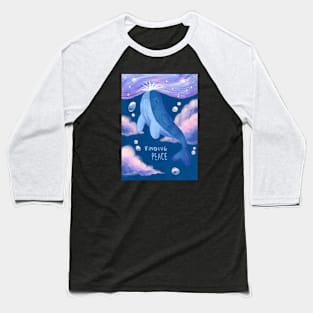 Whale Finding Peace Baseball T-Shirt